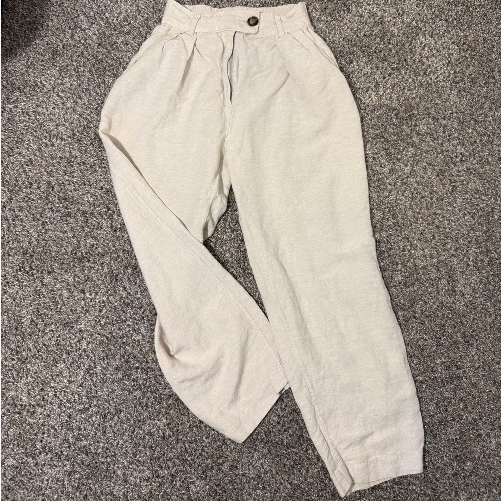 H&M Cream Wide Leg Pants
